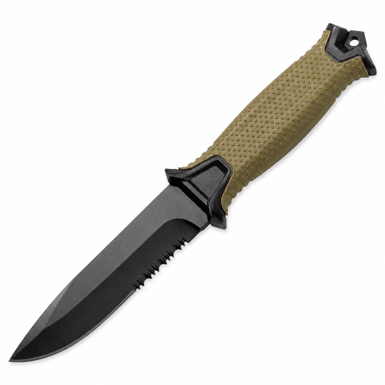 22399-main-white-clean Outdoor-Messer mit feststehender Klinge und Teilverzahnung – Grün