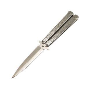 Doppelschneidiges Butterfly-Messer, UK-Silber