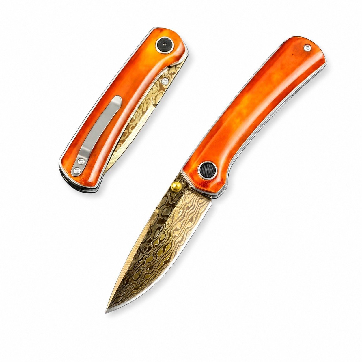 45802-main-white-clean Extreme 2-Kohlenstoffstahl-Damastmesser mit blauem Finish und rotem Knochen