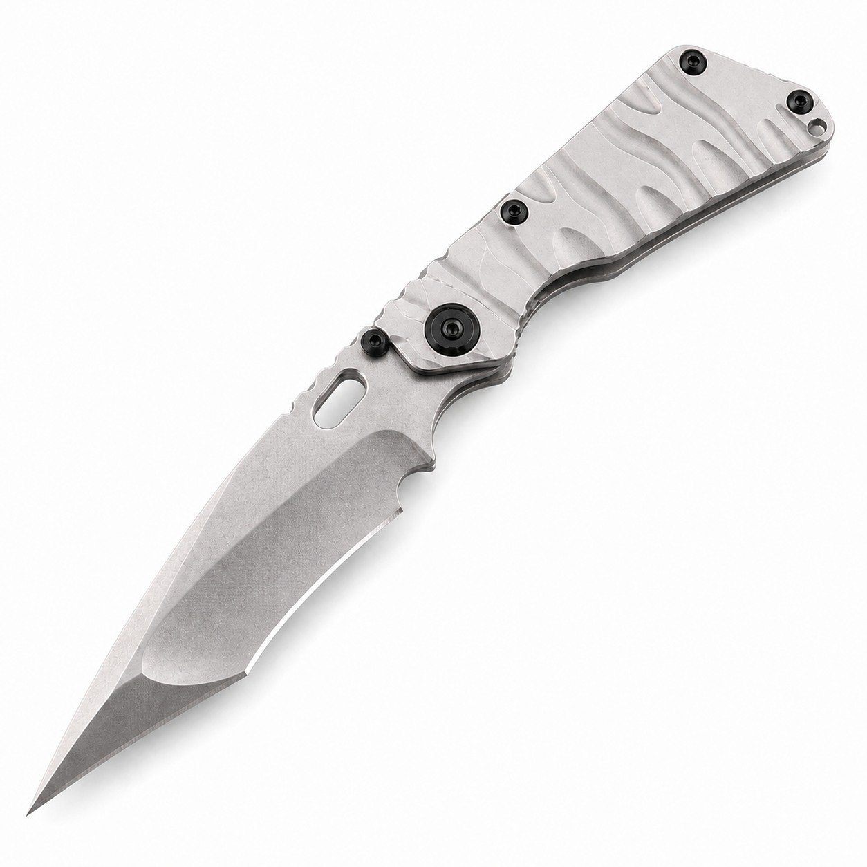 48635-main-white-clean Das Advancer ist ein Klappmesser mit Steinwaschung, konkavem Schliff und Titangriff