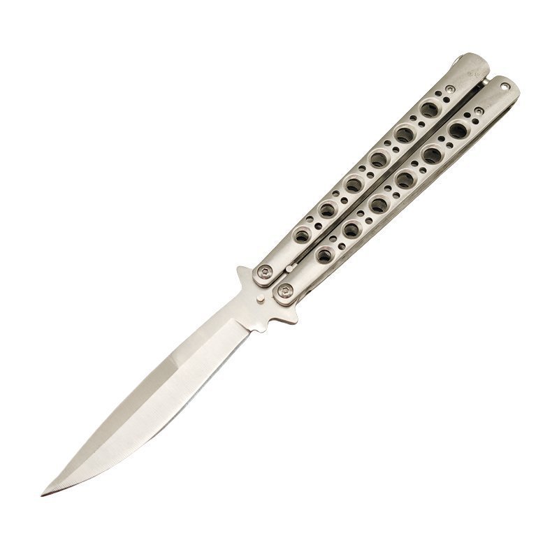 8fceafc99f15a53da5892754eb79148.jpg BM 42 Balisong-Messer Butterfly-Messer Federriegel Silber